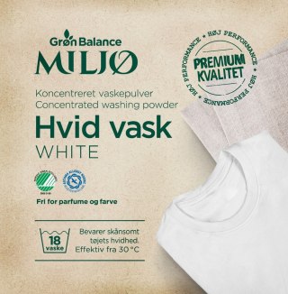 Gron Balance proszek do prania białego bio bez zapachu 0.785 kg